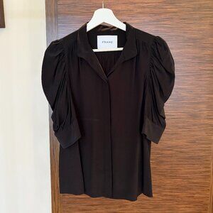 Frame Scrunch Sleeve Designer Blouse